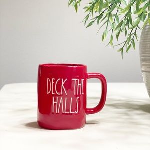 Rae Dunn deck the halls red mug
